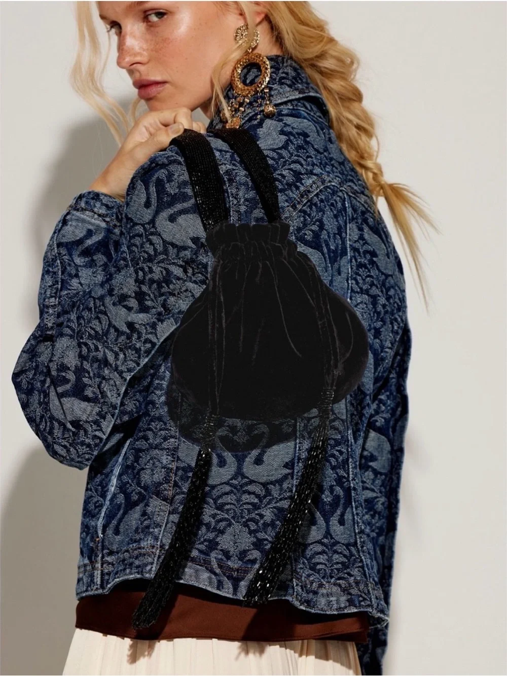 NWT free people Valentina Velvet Pouch